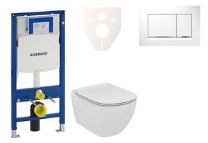 Cenově zvýhodněný závěsný WC set Geberit do lehkých stěn / předstěnová montáž + WC Ideal Standard Tesi 111.300.00.5NF5