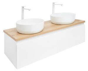 Koupelnová skříňka s krycí deskou SAT B-WAY 119x30x45 cm bílá lesk BWAY120WDOAKU2B