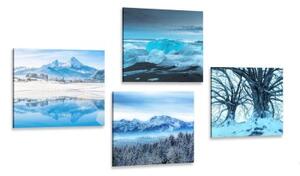 Set obrazů sněhové království - 4x 40x40 cm