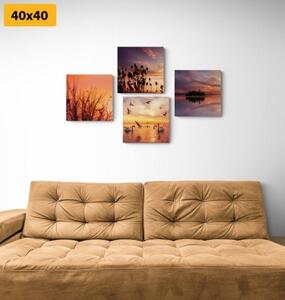 Set obrazů příroda v romantickém provedení - 4x 40x40 cm