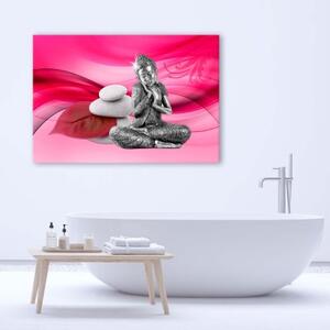 Obraz na plátně Buddha na růžovém pozadí - 60x40 cm
