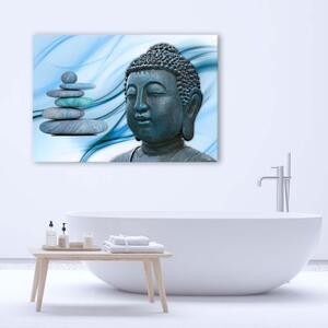 Obraz na plátně Buddha Stone modrá - 60x40 cm