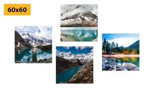 Set obrazů okouzlující horské krajiny - 4x 40x40 cm