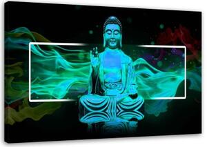 Obraz na plátně Buddha Abstraktní tyrkysová - 90x60 cm