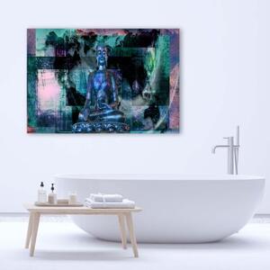 Obraz na plátně Abstraktní Buddha Tyrkysová - 60x40 cm