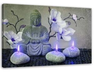 Obraz na plátně Svíčka Buddha Zen Orchid - 100x70 cm