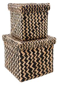 Úložný box Ollie Black Nature Square – set 2 ks