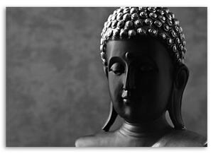Obraz na plátně Pozice Buddhy Černá Bílá - 60x40 cm