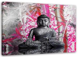 Obraz na plátně Buddha Bamboo Pink - 90x60 cm