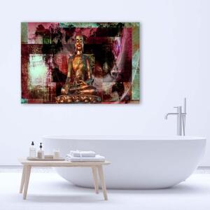 Obraz na plátně ABSTRAKT Malovaný Buddha - 60x40 cm