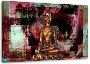 Obraz na plátně ABSTRAKT Malovaný Buddha - 90x60 cm