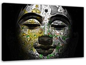 Obraz na plátně Abstraktní malování Buddhy na obličej - 60x40 cm
