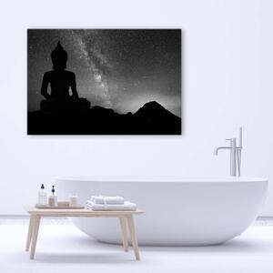 Obraz na plátně Aurora Buddha černobílý - 60x40 cm