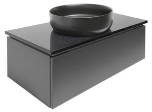 Koupelnová skříňka s kamennou deskou SAT Feel 100x30x46 cm antracit mat SATFEEL100ANTTK