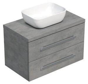 Koupelnová skříňka s krycí deskou SAT Cube Way 80x53x46 cm beton mat CUBE46803BE45