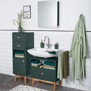 Tmavě zelená lakovaná koupelnová skříňka Tom Tailor Color Bath 100 x 40 cm