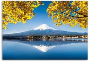 Obraz na plátně JAPONSKÁ FUJI Horské žluté listy - 90x60 cm