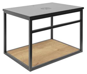 Konstrukce s krycí deskou z umělého kamene Naturel Industrial 59x45x45 cm černá mat KONZOLEUM60DTK