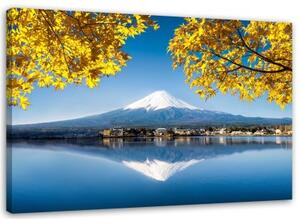 Obraz na plátně JAPONSKO FUJI Horské žluté listy - 60x40 cm