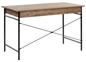 Psací stůl 120 x 60 cm tmavé dřevo/černý CASCO