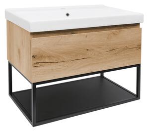 Koupelnová skříňka s umyvadlem SAT B-WAY 59x30x45 cm dub mat BWAY60OAKFU1