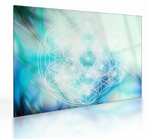 Skleněný obraz - Merkaba v tyrkysovém pozadí (70x50 cm)