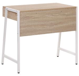 Psací stůl 84 x 48 cm světlé dřevo/bílý CARTER