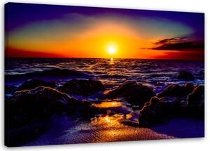 Obraz na plátně Západ slunce u moře - 120x80 cm