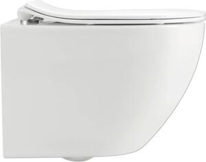 Závěsné WC form&style SAMAR bez splachovacího kruhu se systémem splachování Turbo Flush vč. WC prkénka