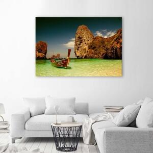Obraz na plátně Tropické hory na pláži - 60x40 cm