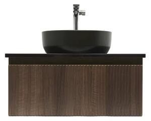 Koupelnová skříňka s umyvadlem a baterií SAT Evolution 78x30x44,8 cm ořech mat SATEVO80NADBUC