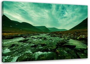 Obraz na plátně Horská krajina zelená - 60x40 cm