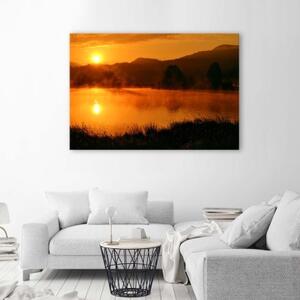 Obraz na plátně Západ slunce v horách - 60x40 cm