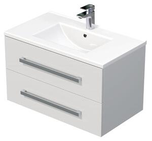 Koupelnová skříňka s umyvadlem SAT Cube Way 80x53x46 cm bílá lesk CUBE46802BIMOD