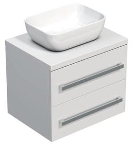 Koupelnová skříňka s krycí deskou SAT Cube Way 60x53x46 cm bílá lesk CUBE461603BI45
