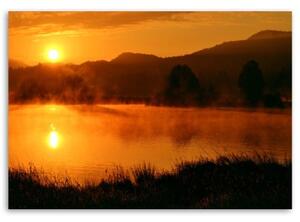 Obraz na plátně Západ slunce v horách - 60x40 cm