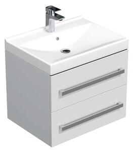 Koupelnová skříňka s umyvadlem SAT Cube Way 60x53x46 cm bílá lesk CUBE46602BIVER