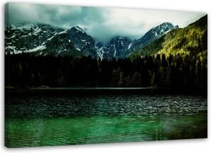 Obraz na plátně Jezero Mountains Lesní mlha - 60x40 cm