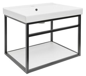 Konstrukce s umyvadlem Naturel Industrial 59x45x45 cm černá mat KONZOLEUM60BU1