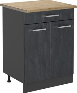 Spodní skříňka kuchyňské linky Vicco R-Line Černý beton 60 cm PD Dub, Model 47476