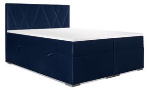 Boxspring postel 140 cm Lanarra (tmavě modrá) (s úložným prostorem)