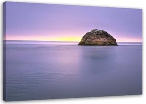 Obraz na plátně Skála na moři fialová - 90x60 cm
