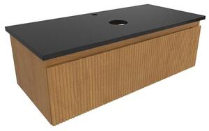 Koupelnová skříňka s krycí deskou SAT Evolution 98x30x44,5 cm dub medový mat SATEVO100DMZ