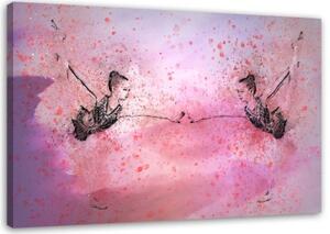 Obraz na plátně Balerína Abstract Pink - 90x60 cm
