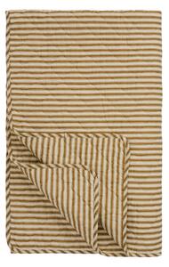 Prošívaný přehoz Sand / Ochre green stripes 130 × 180 cm
