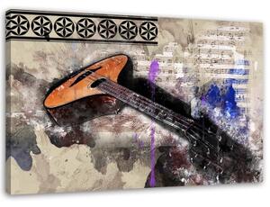 Obraz na plátně Kytara Abstraktní barevné - 100x70 cm