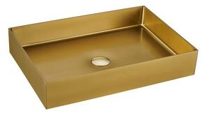 Umyvadlo na desku ve zlaté barvě SAT Aurum 55x38 cm bez přepadu SATAUR5538BG
