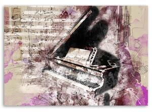 Obraz na plátně Piano abstraktní fialové Vintage - 60x40 cm