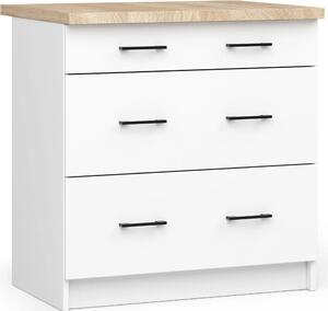 AKORD Furniture Factory KS0POLIBIA3S015, Bílá, 16 mm, 3 zásuvka/zásuvek, 460 mm, 800 mm, 850 mm