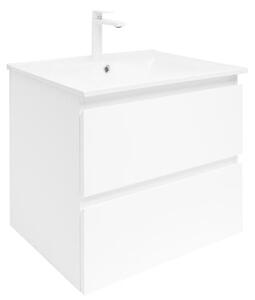 Koupelnová skříňka s keramickým umyvadlem SAT B-Way 59x50x45 cm bílá lesk BWAY260WU4B2